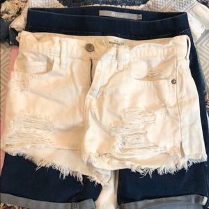 White jean shorts